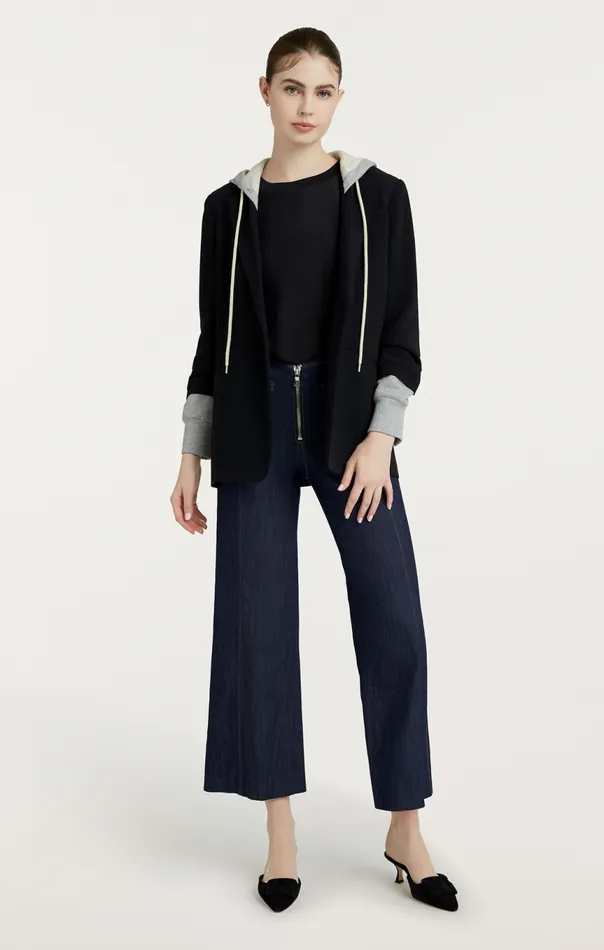 Women Hooded Khloe Blazer Blackheathergrey Cinq Sept Blazers