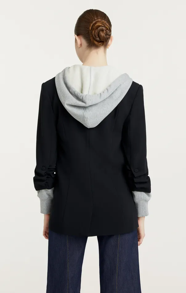Women Hooded Khloe Blazer Blackheathergrey Cinq Sept Blazers