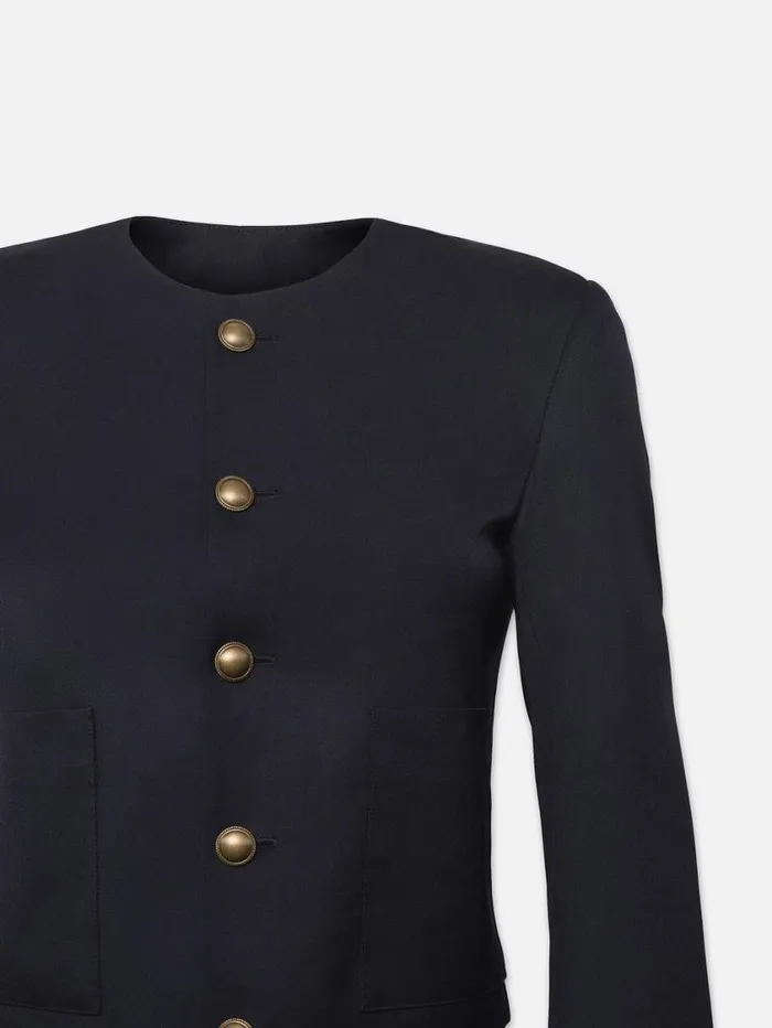 Women Jackets and Coats FRAME Button Front Jacket 8212 Navy Women Jackets and Coats FRAME Button Front Jacket 8212 Navy