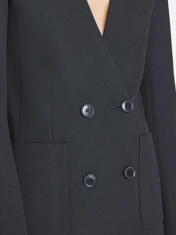 Women Jackets and Coats FRAME Clean Double Breasted Blazer 8212 Noir