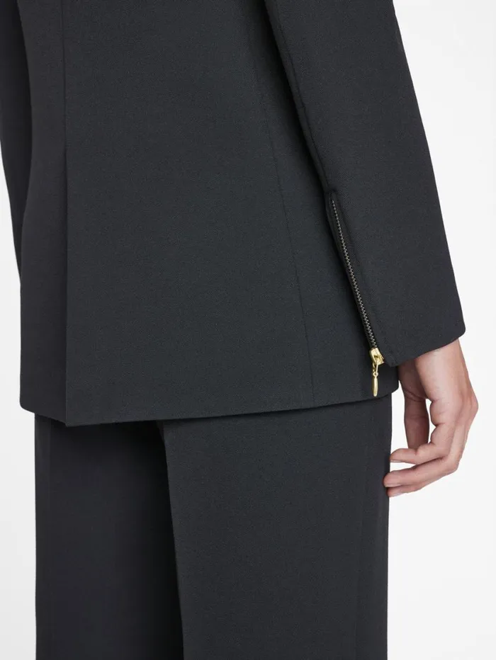 Women Jackets and Coats FRAME Clean Double Breasted Blazer 8212 Noir
