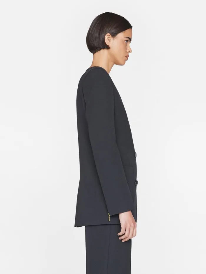 Women Jackets and Coats FRAME Clean Double Breasted Blazer 8212 Noir