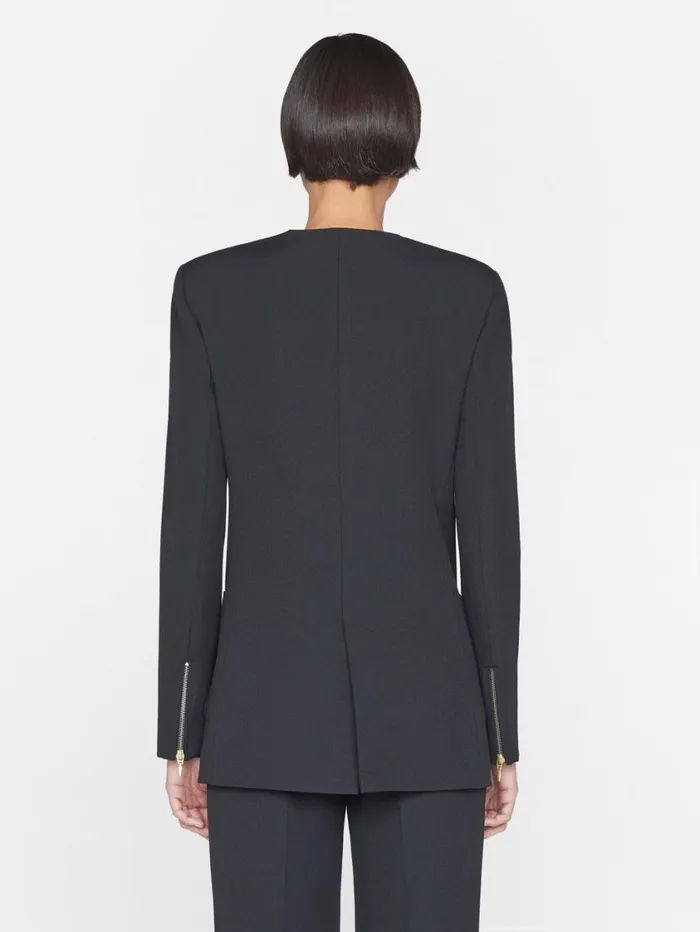 Women Jackets and Coats FRAME Clean Double Breasted Blazer 8212 Noir