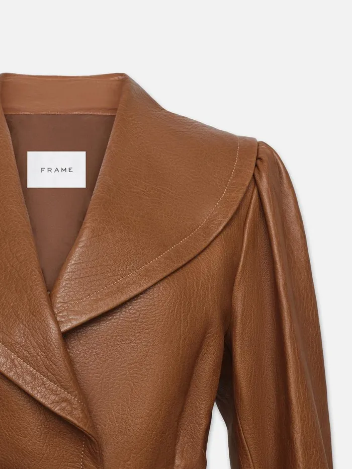Women Jackets and Coats FRAME Cropped Belted Leather Jacket 8212 Camel Women Jackets and Coats FRAME Cropped Belted Leather Jacket 8212 Camel