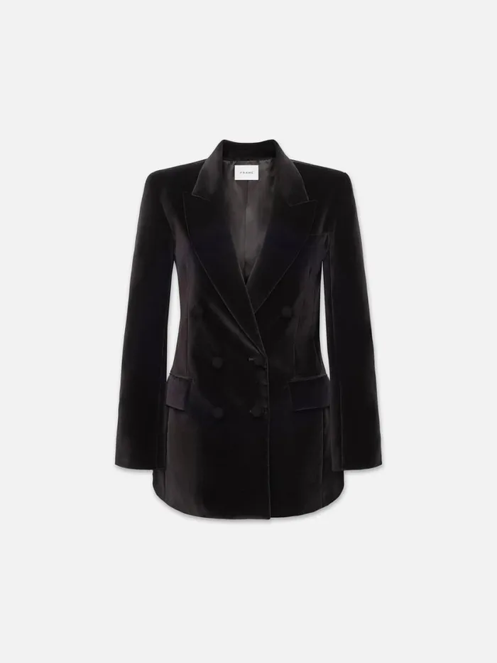 Women Jackets and Coats FRAME Double Breasted Slim Blazer 8212 Black