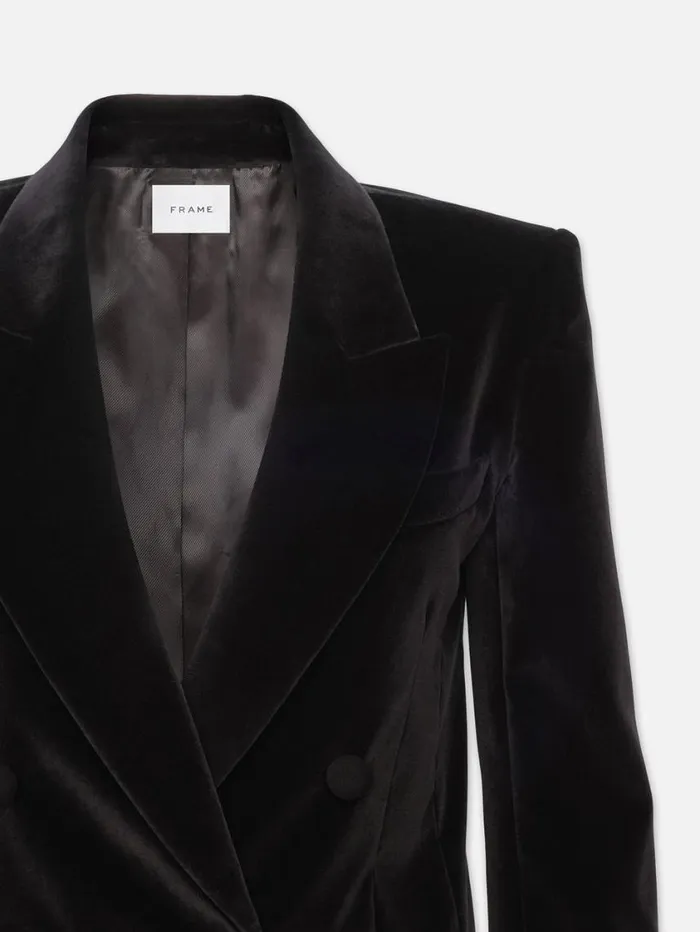 Women Jackets and Coats FRAME Double Breasted Slim Blazer 8212 Black