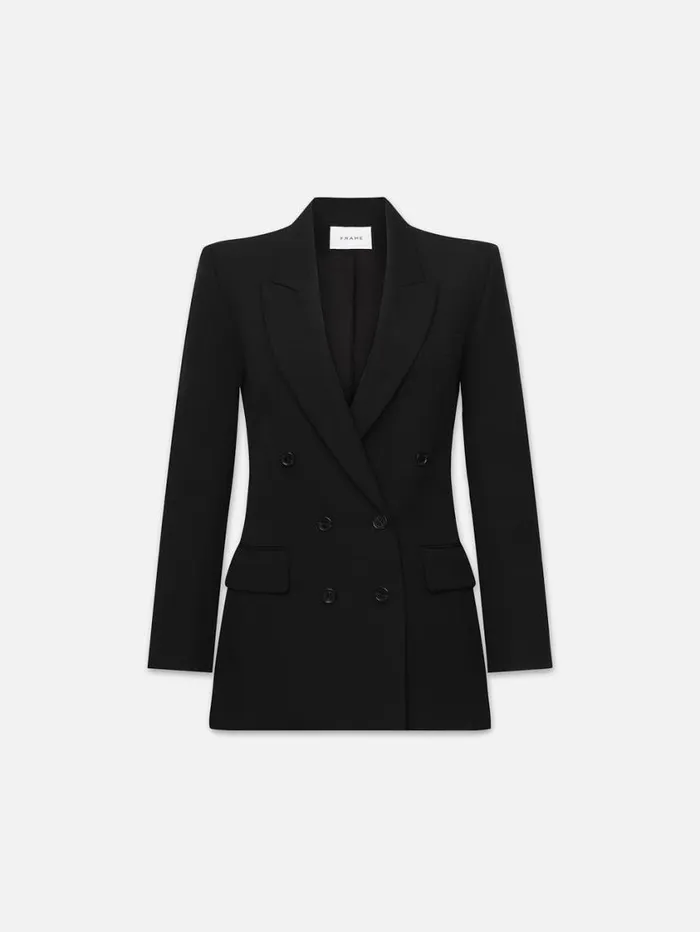 Women Jackets and Coats FRAME Double Breasted Slim Blazer 8212 Noir