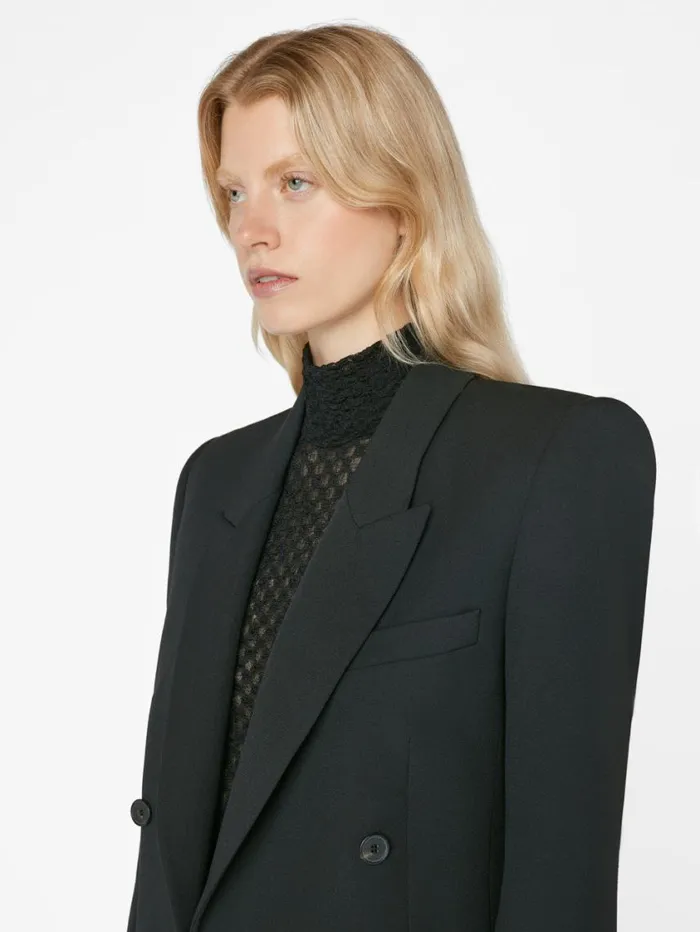 Women Jackets and Coats FRAME Double Breasted Slim Blazer 8212 Noir
