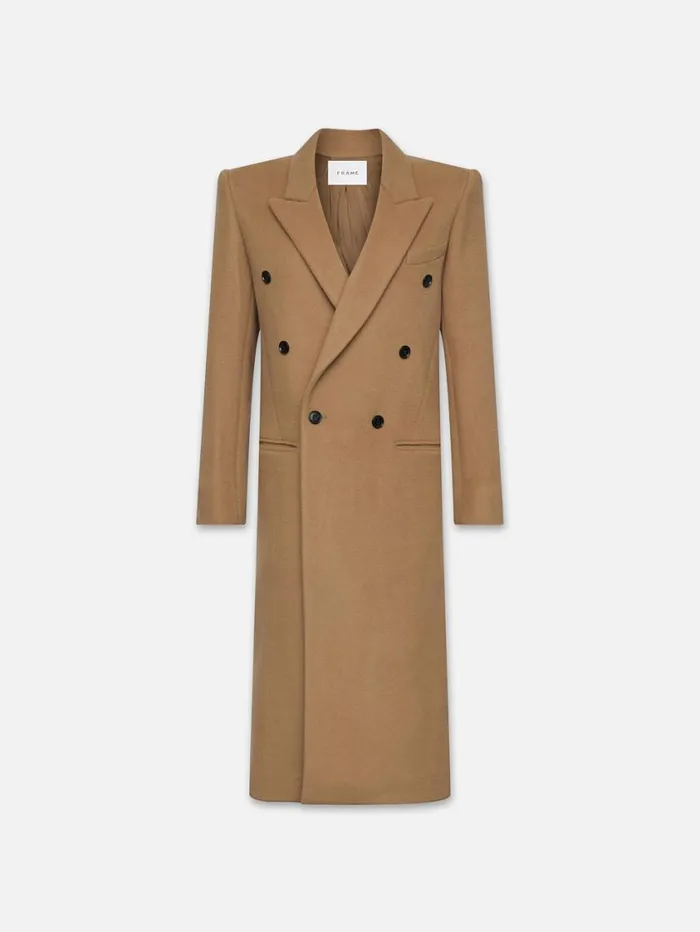 Women Jackets and Coats FRAME Double Breasted Tailored Coat 8212 Camel