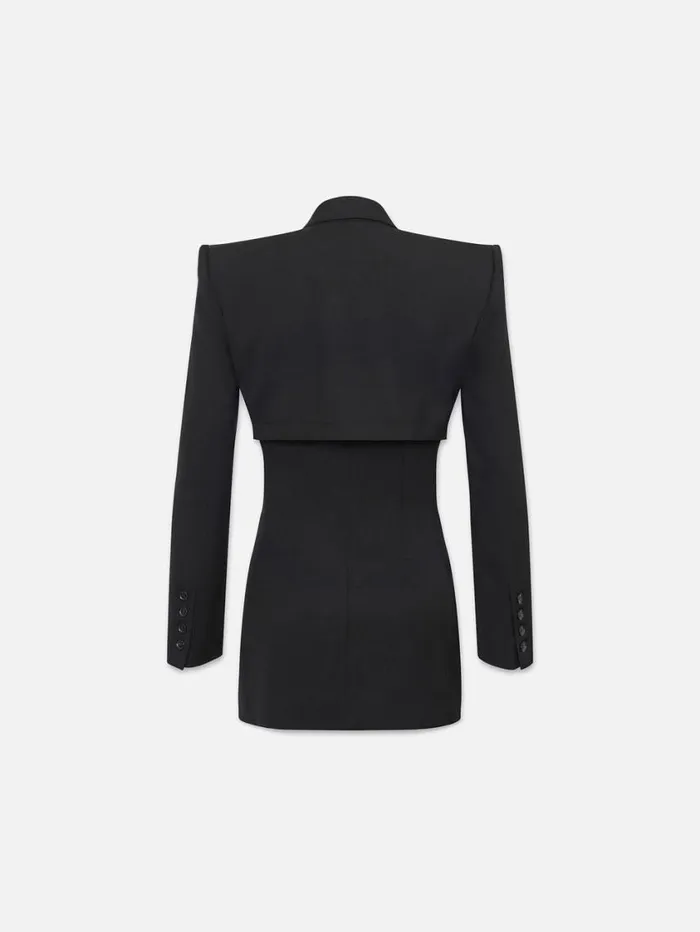 Women Jackets and Coats FRAME Fitted Storm Flap Blazer 8212 Black