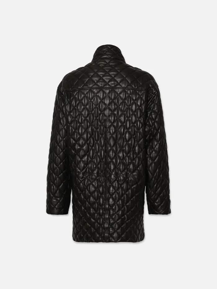 Women Jackets and Coats FRAME Leather Quilted Parka 8212 Black Women Jackets and Coats FRAME Leather Quilted Parka 8212 Black