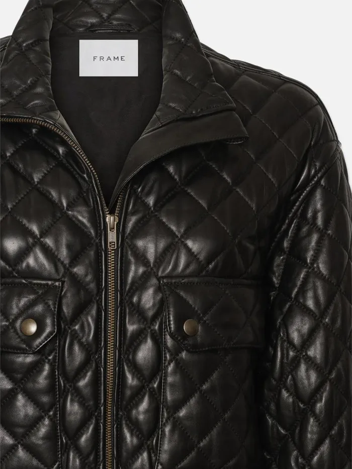 Women Jackets and Coats FRAME Leather Quilted Parka 8212 Black Women Jackets and Coats FRAME Leather Quilted Parka 8212 Black