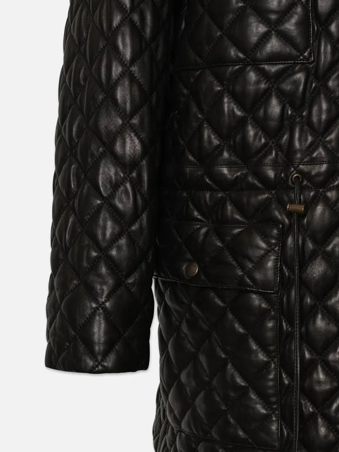 Women Jackets and Coats FRAME Leather Quilted Parka 8212 Black Women Jackets and Coats FRAME Leather Quilted Parka 8212 Black