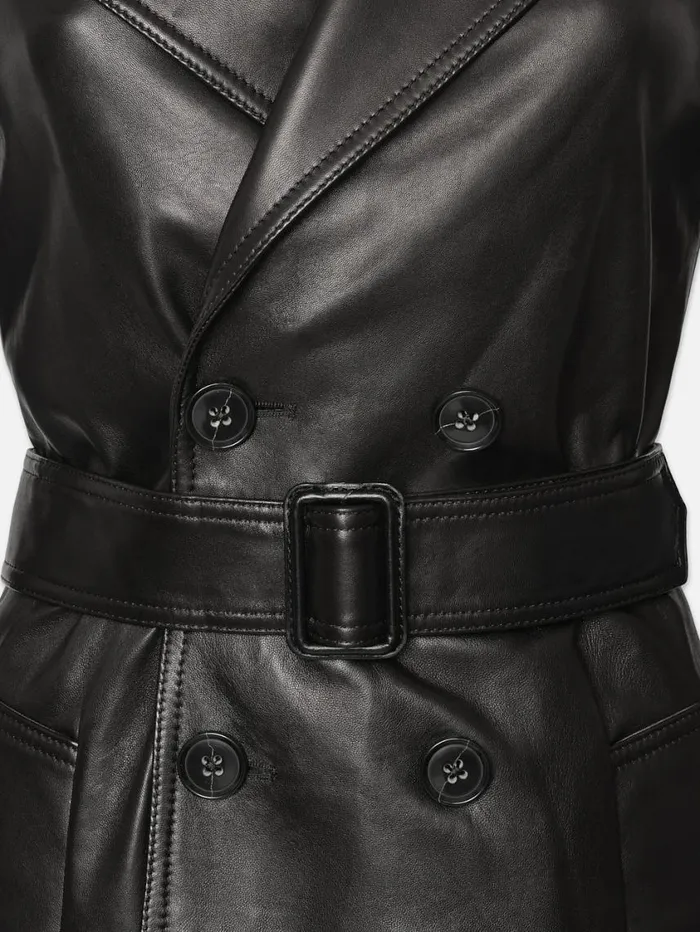 Women Jackets and Coats FRAME Leather Trench 8212 Black Women Jackets and Coats FRAME Leather Trench 8212 Black