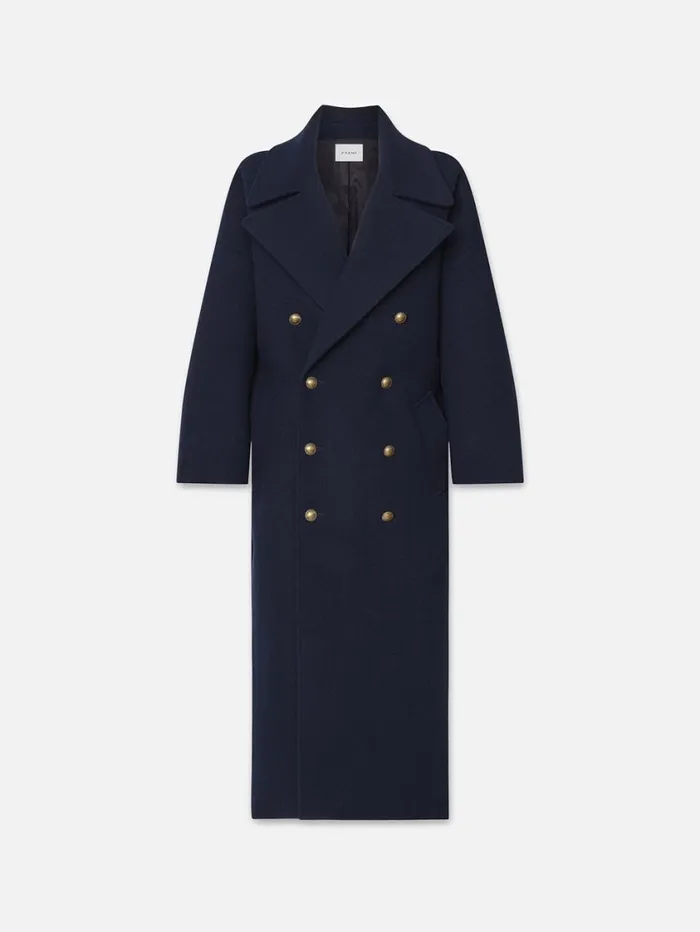 Women Jackets and Coats FRAME Long Oversized Cocoon Coat 8212 Navy