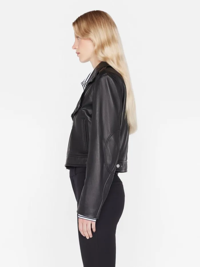 Women Jackets and Coats FRAME Moto Leather Jacket 8212 Noir Women Jackets and Coats FRAME Moto Leather Jacket 8212 Noir