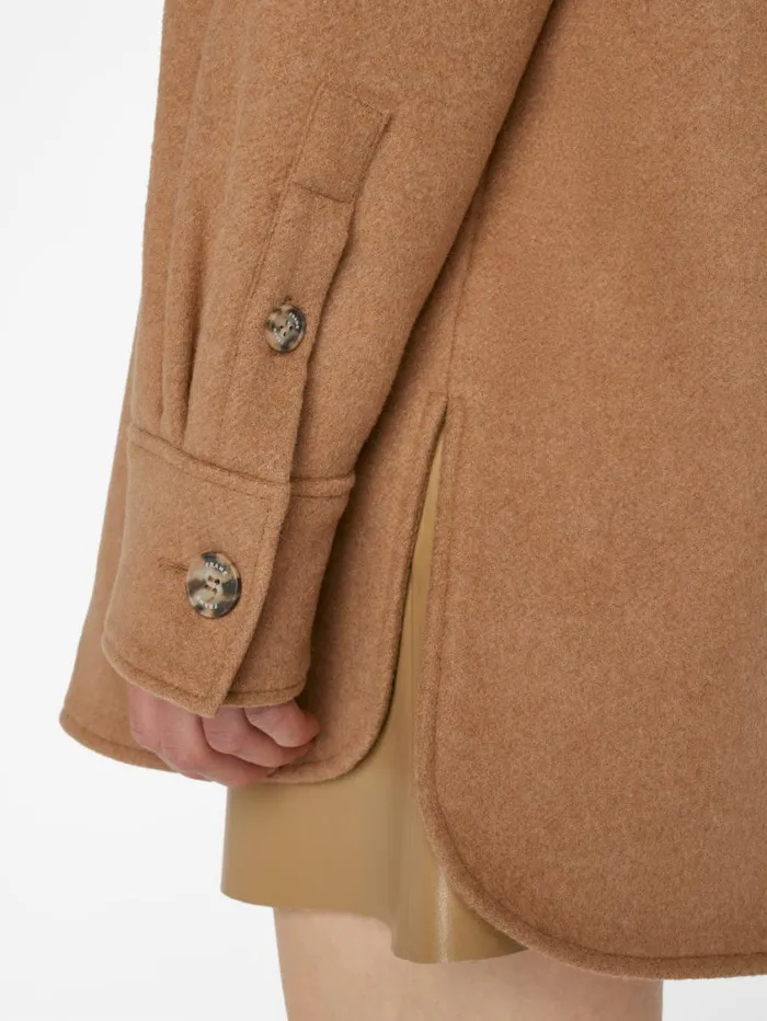 Women Jackets and Coats FRAME Oversized Trucker Shirt Jacket 8212 Light Camel Women Jackets and Coats FRAME Oversized Trucker Shirt Jacket 8212 Light Camel