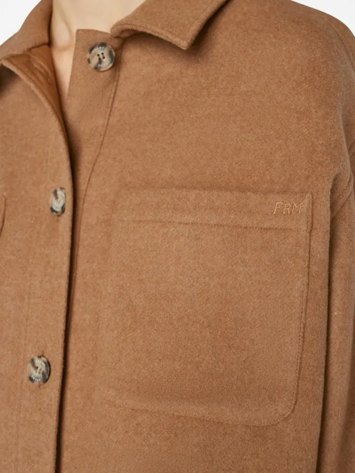 Women Jackets and Coats FRAME Oversized Trucker Shirt Jacket 8212 Light Camel Women Jackets and Coats FRAME Oversized Trucker Shirt Jacket 8212 Light Camel