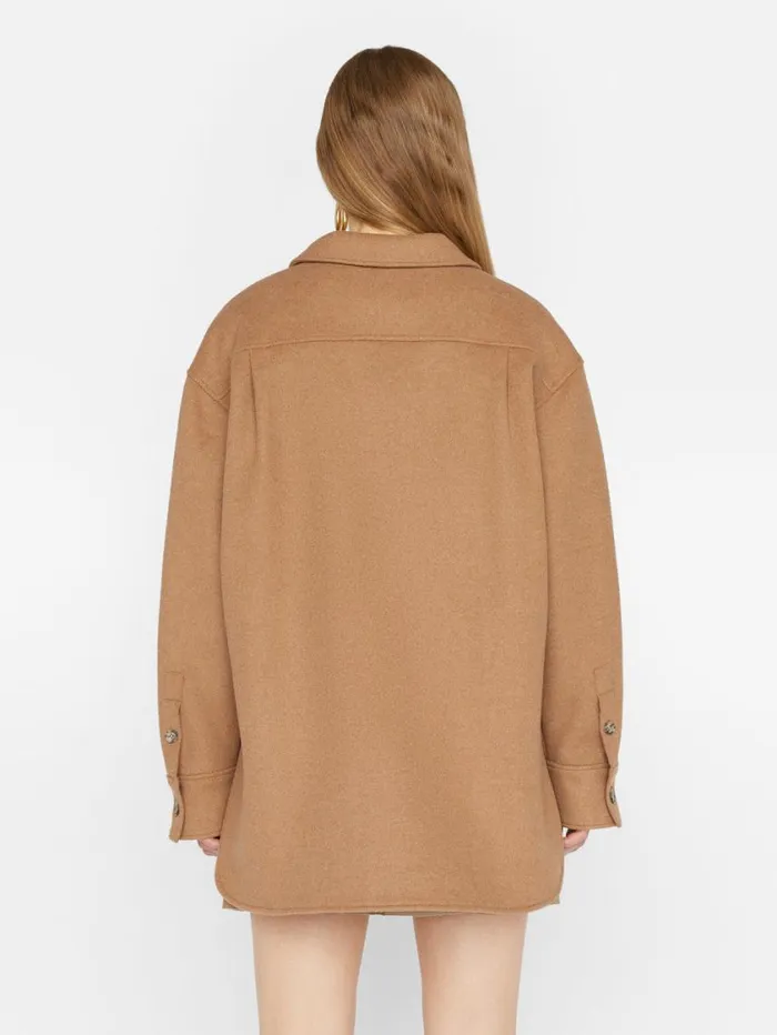 Women Jackets and Coats FRAME Oversized Trucker Shirt Jacket 8212 Light Camel Women Jackets and Coats FRAME Oversized Trucker Shirt Jacket 8212 Light Camel