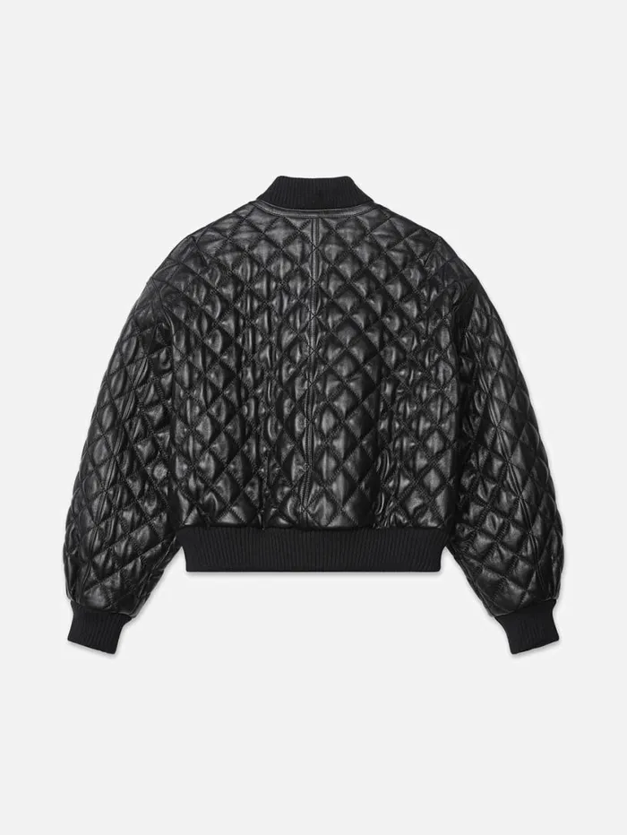 Women Jackets and Coats FRAME Ritz Women039s Quilted Leather Bomber 8212 Black
