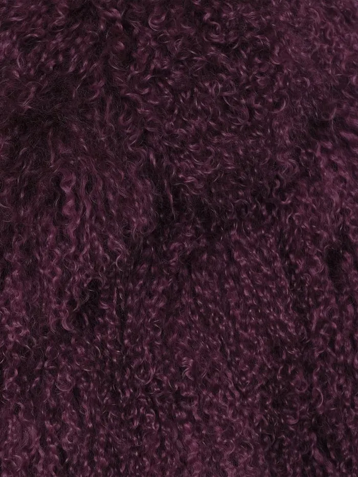 Women Jackets and Coats FRAME Shaggy Shearling Coat 8212 Plum