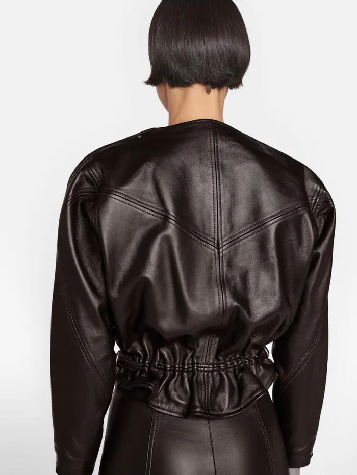 Women Jackets and Coats FRAME Slouchy Zip Up Jacket 8212 Espresso