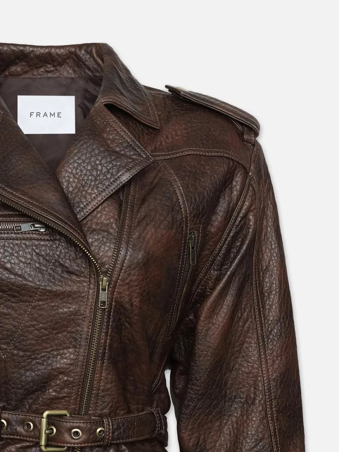 Women Jackets and Coats FRAME Strong Shoulder Leather Moto Jacket 8212 Chestnut Women Jackets and Coats FRAME Strong Shoulder Leather Moto Jacket 8212 Chestnut