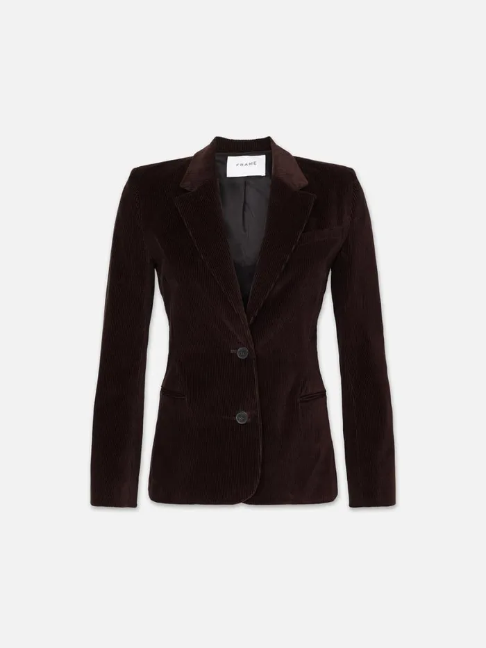 Women Jackets and Coats FRAME The Corduroy Femme Blazer 8212 Espresso