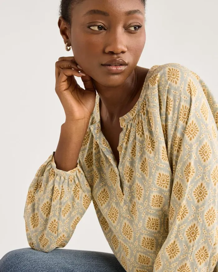 Women JANA POPOVER SHIRT Dusty Blue Multi Pendleton Shirts and Blouses