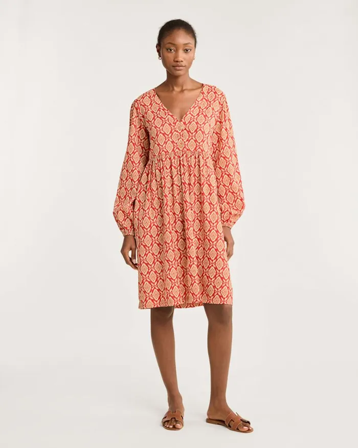 Women JANA VNECK DRESS Red Multi Pendleton Skirts and Dresses