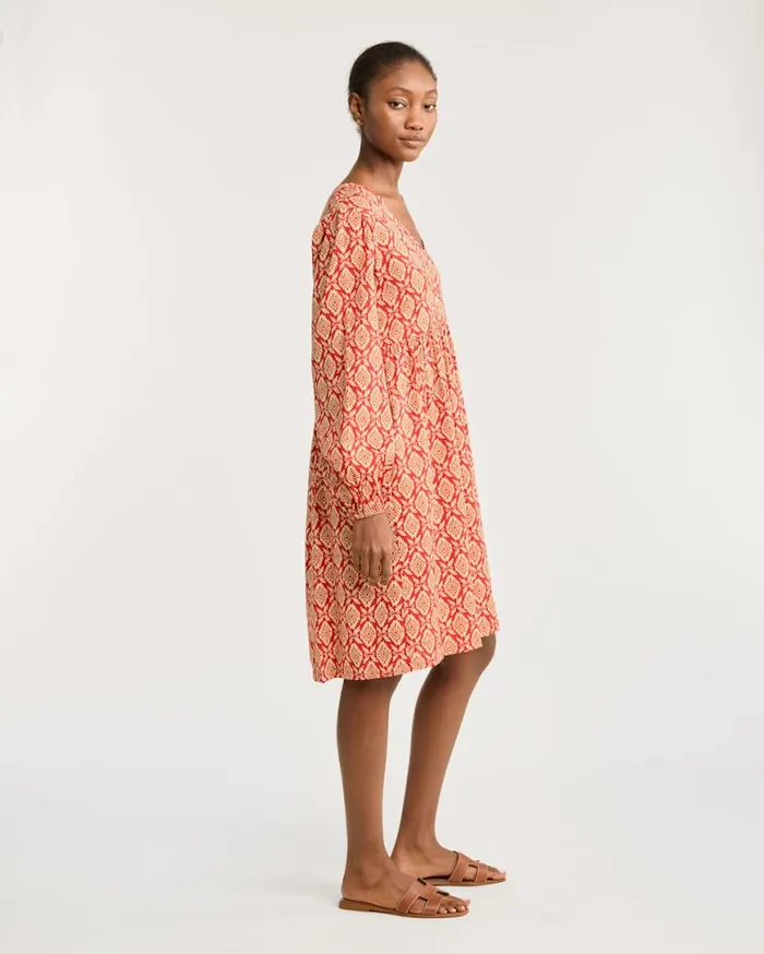 Women JANA VNECK DRESS Red Multi Pendleton Skirts and Dresses
