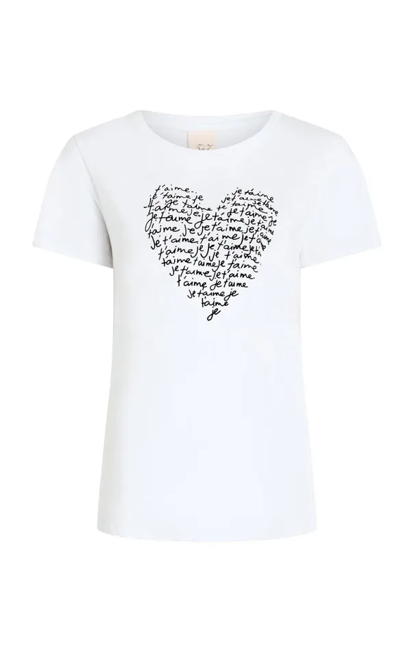Women Je T039aime Heart Tee Whiteblack Cinq Sept Tees