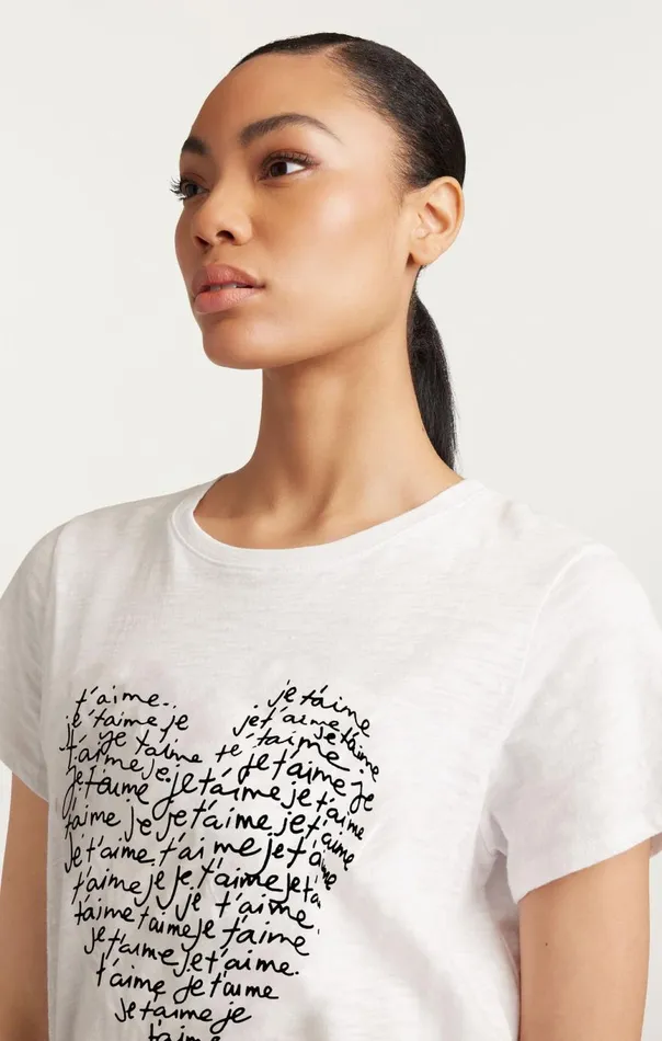 Women Je T039aime Heart Tee Whiteblack Cinq Sept Tees