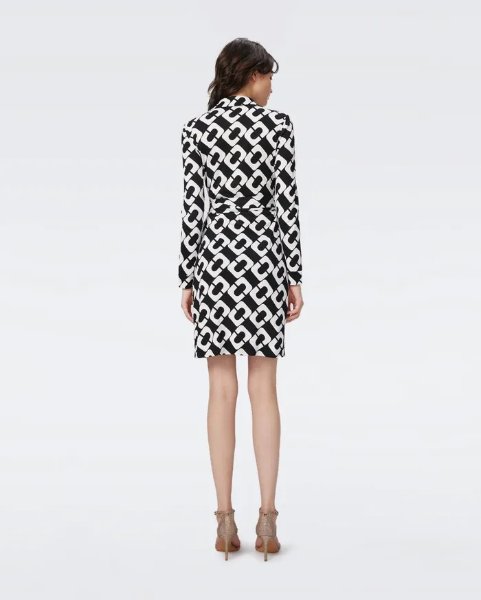 Women Jeanne Silk Jersey Wrap Dress Chain Link Giant DVF Dresses Women Jeanne Silk Jersey Wrap Dress Chain Link Giant DVF Dresses