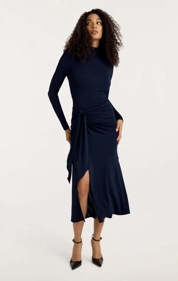 Women Johnson Dress Navy Cinq Sept Midi