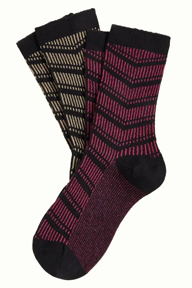Women King Louie Socks 2Pack Dynasty Black 8211 Dynasty Socks