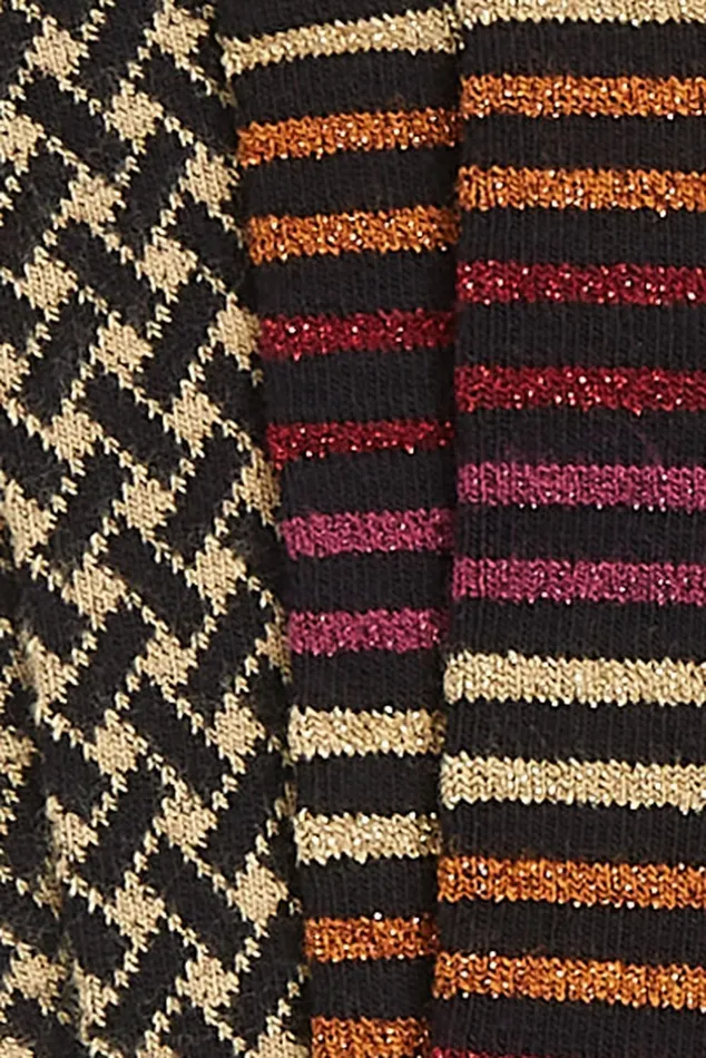 Women King Louie Socks 2Pack Mariani Maple Orange 8211 Mariani Stripe Socks