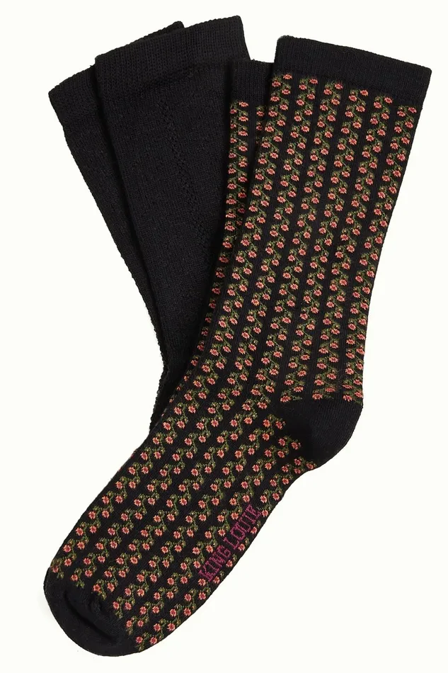 Women King Louie Socks 2Pack Perkins Black 8211 Perkins Socks