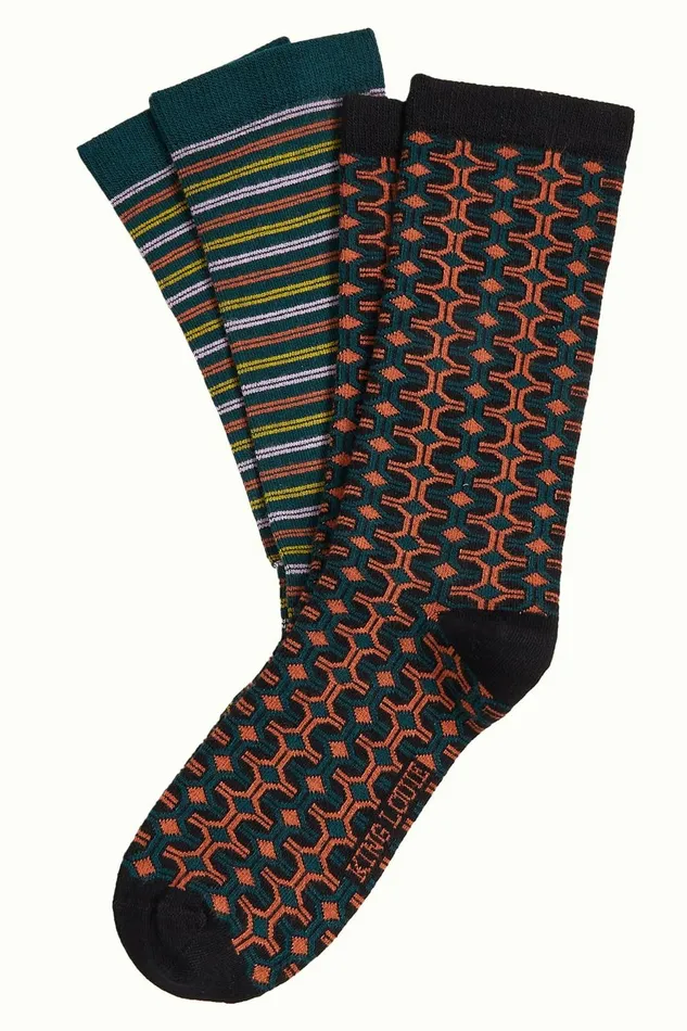 Women King Louie Socks 2Pack Savile Caramel 8211 Saville Socks