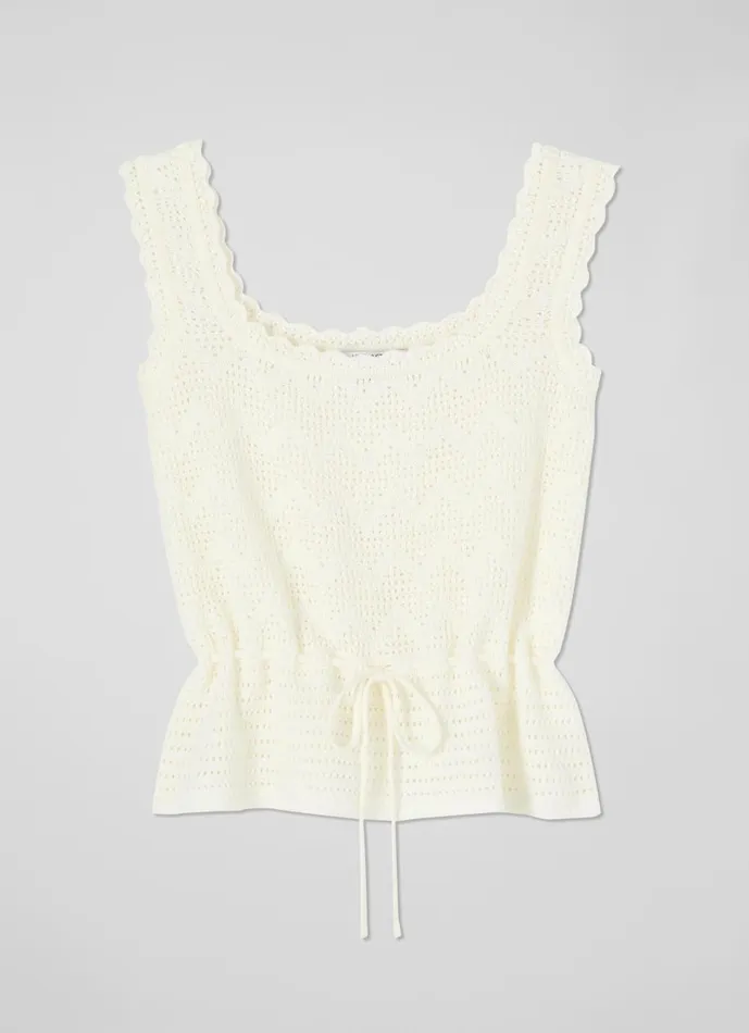 Women Knitwear LKBennett Mitzi Knitted Vest Ecru Women Knitwear LKBennett Mitzi Knitted Vest Ecru