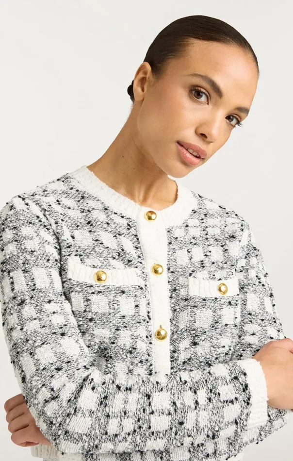 Women Kori Cardigan Blackwhite Cinq Sept Sweaters and Knits