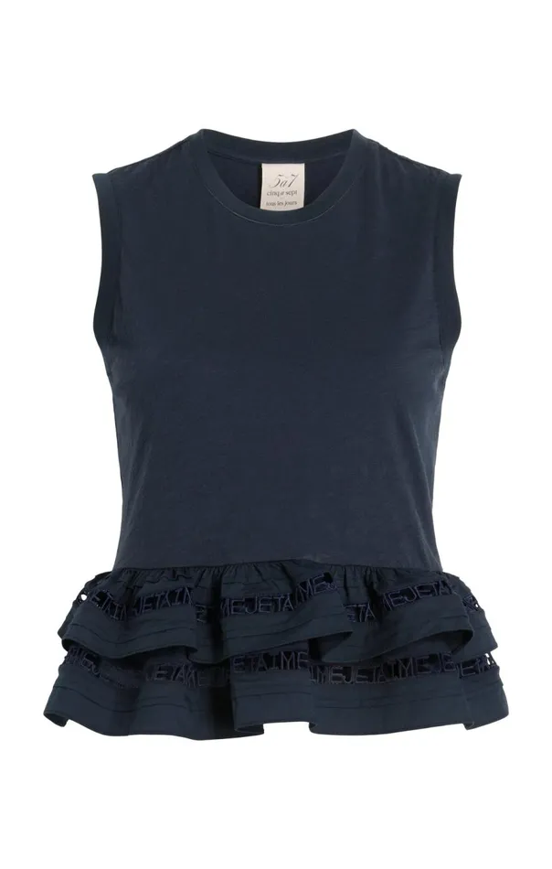 Women Landri Top Navy Cinq Sept Tank Tops and Camisoles