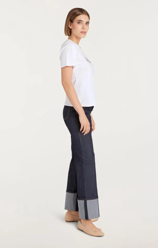 Women Le Chic Shrunken Tee Whitenavy Cinq Sept Tees