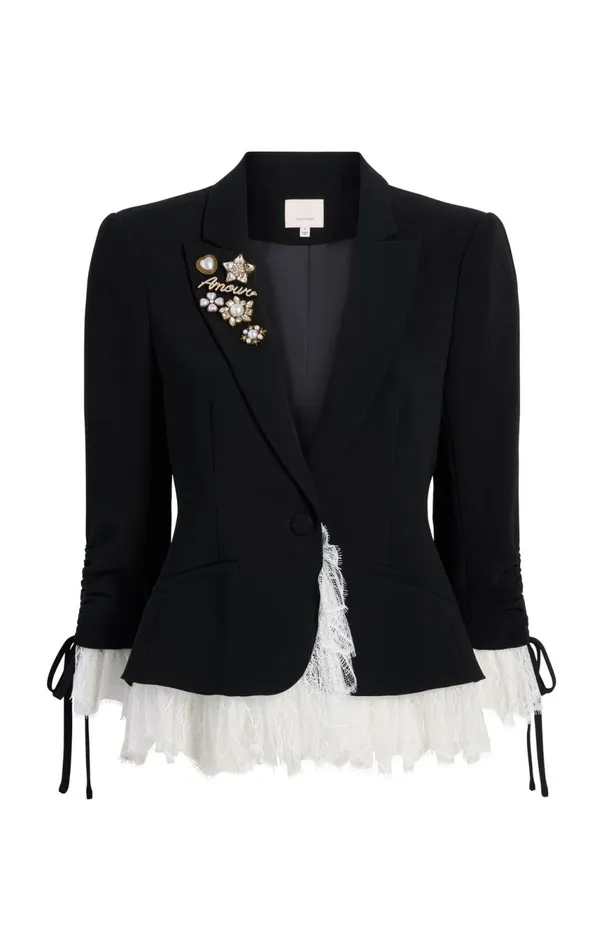 Women Le Petit Roxie Blazer Blackivory Cinq Sept Blazers