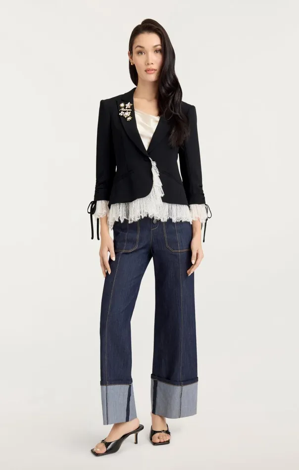 Women Le Petit Roxie Blazer Blackivory Cinq Sept Blazers
