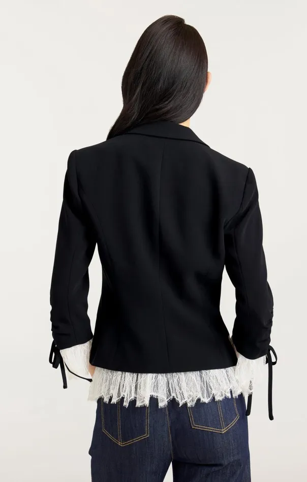 Women Le Petit Roxie Blazer Blackivory Cinq Sept Blazers