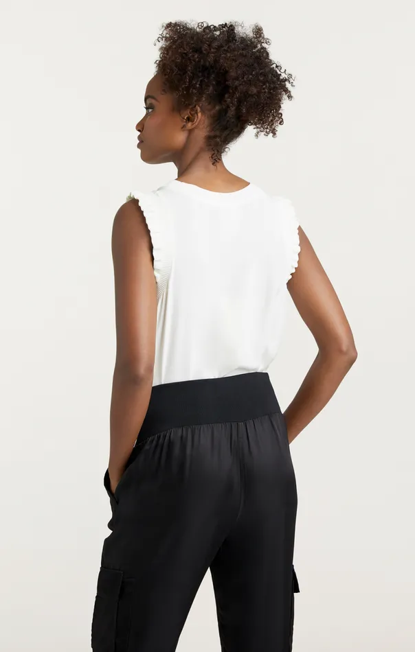 Women Lenore Top Ivory Cinq Sept Tank Tops and Camisoles