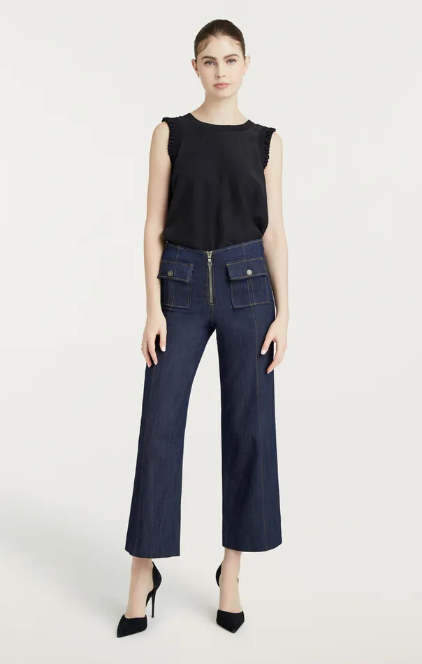 Women Lenore Top Silkblack Cinq Sept Tank Tops and Camisoles