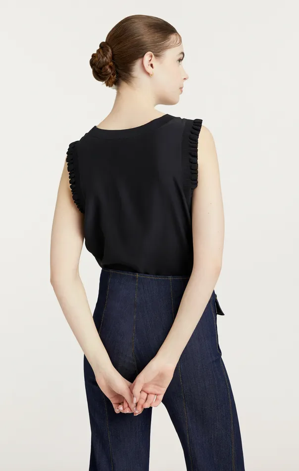 Women Lenore Top Silkblack Cinq Sept Tank Tops and Camisoles
