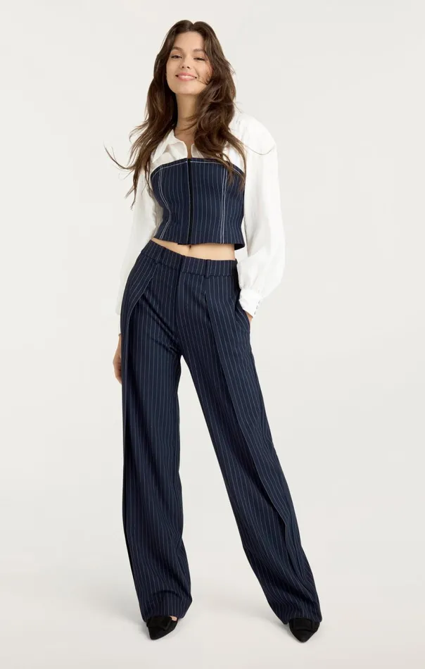 Women Levina Top Navyivory Cinq Sept Long Sleeve Tops